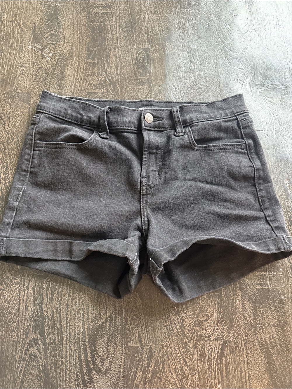 Old Navy Black Denim Roll Cuff Shorts